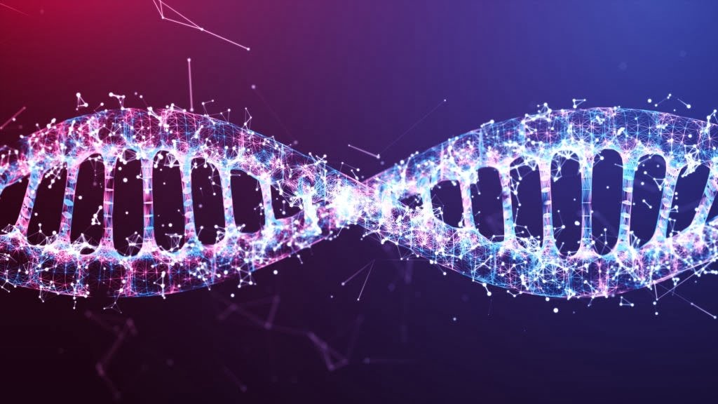 illustration DNA wire frame